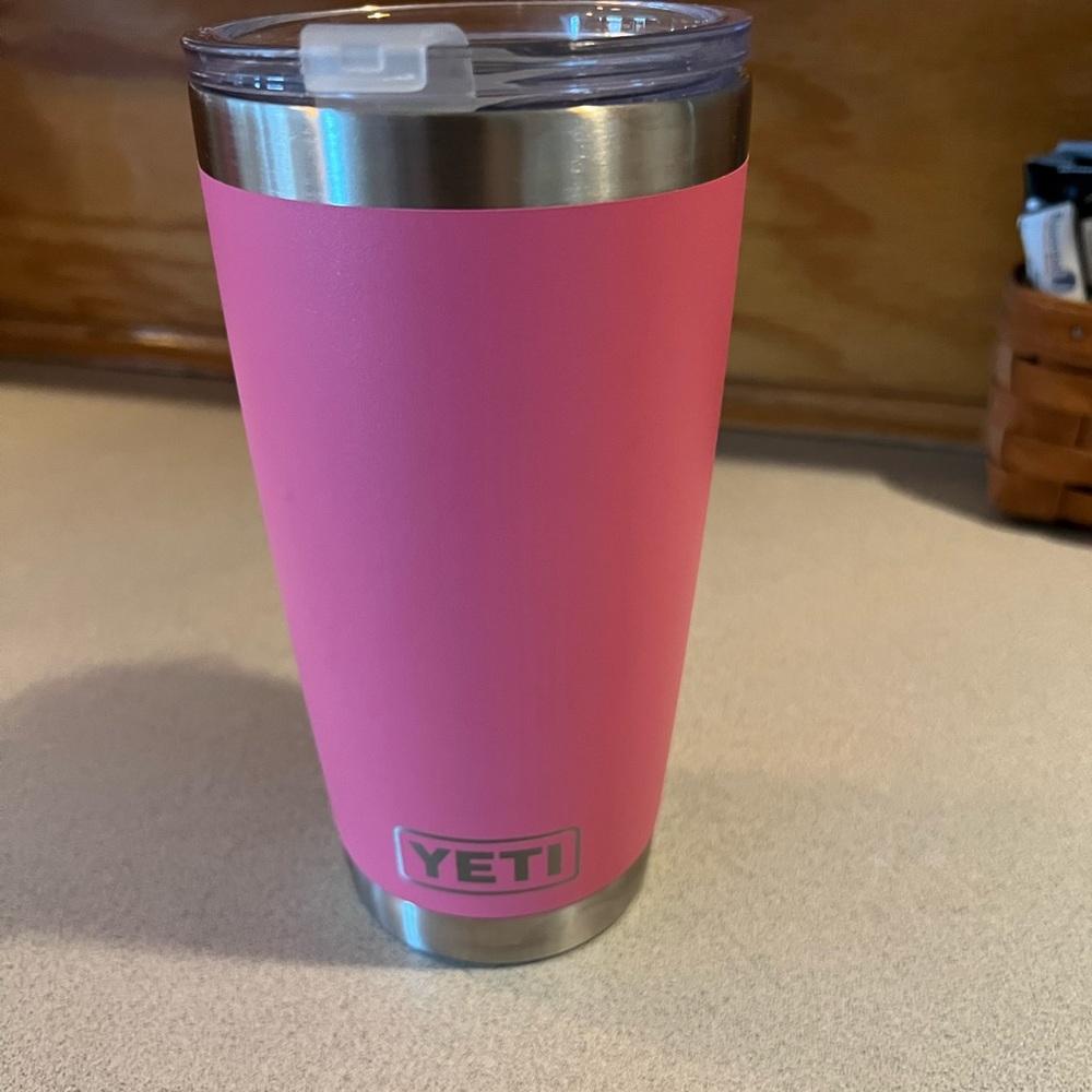 YETI 20 oz tumbler.  Discontinued Hot pink.